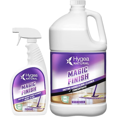 Hygea Natural Magic Finish  Natural EnzymeBased Floor Cleaner 24oz Spray  Concentrated Refill HNC-01